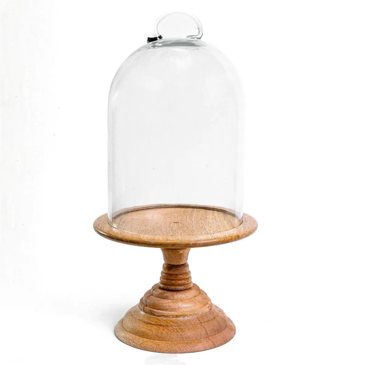 CUPULA DE VIDRO COM PÉ DE MADEIRA