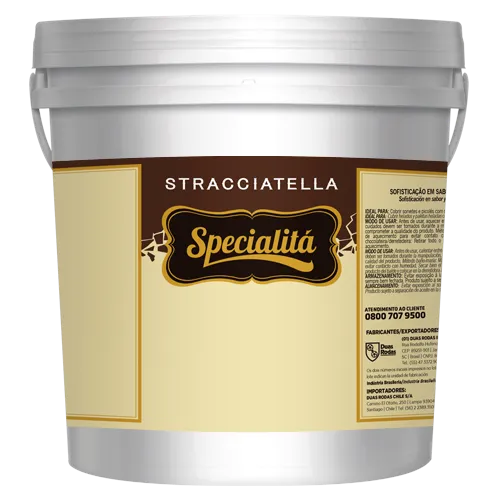 Sabor intenso e marcante, textura que derrete na boca e crocância perfeita. Estas são as características que traduzem a linha de coberturas Stracciatella Specialitá.
Experimente, surpreenda-se e leve novas experiências aos consumidores.
STRACCIATELLA MEIO AMARGO
STRACCIATELLA AO LEITE
STRACCIATELLA BRANCA
