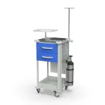 Carrinho de Emergência Hospitalar com 2 Gavetas Azul