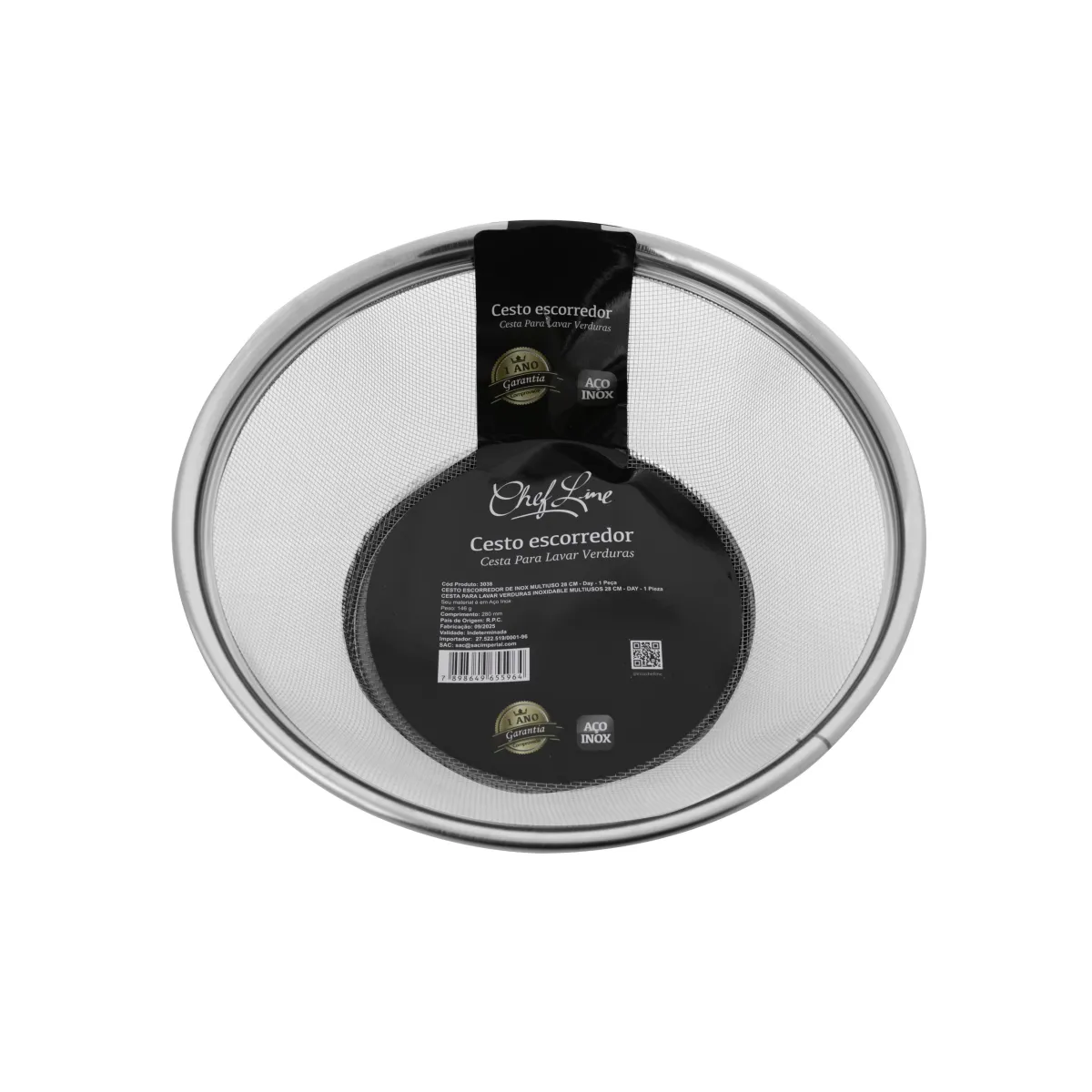 Escorredor inox multiuso 28 cm
