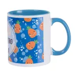 Canecas de Cerâmica Branca Com Interior/Alça Azul Light Para Sublimação 325ml