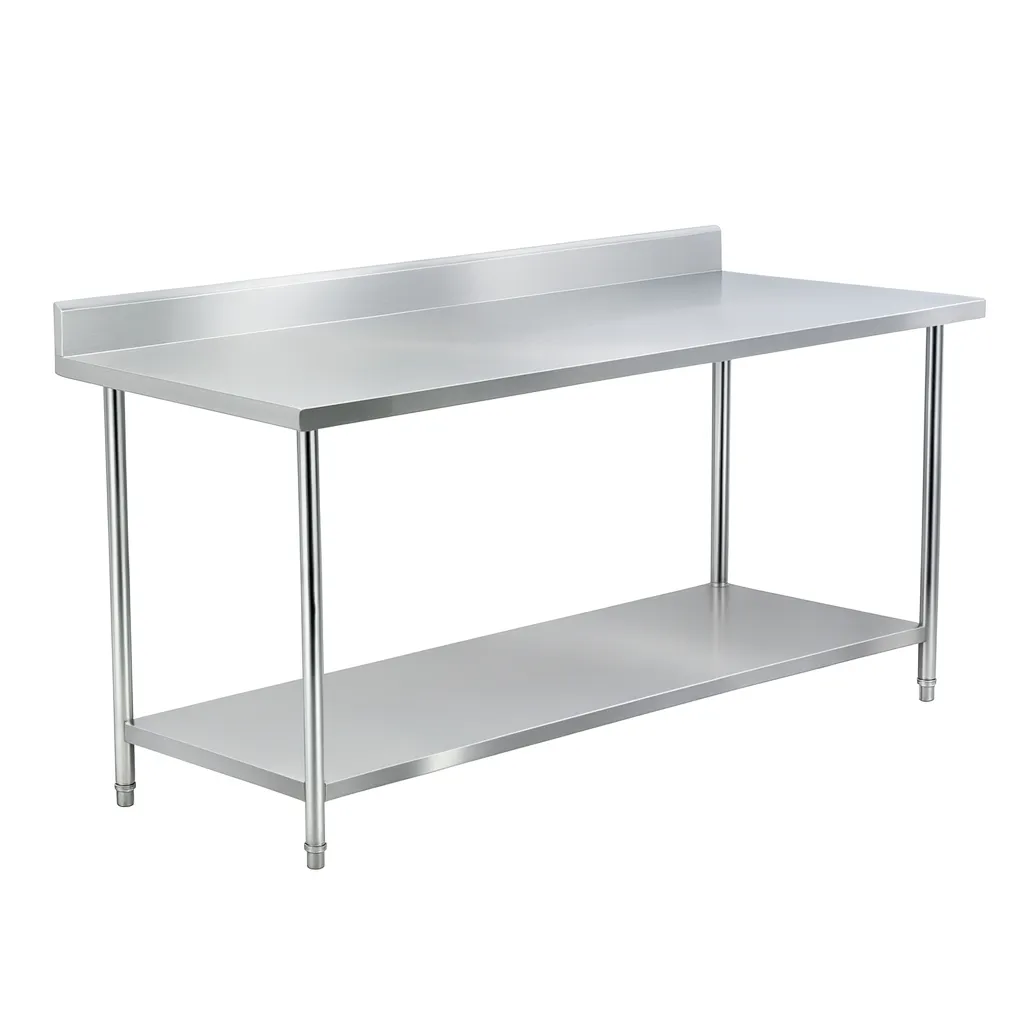 Mesa em Aço Inox com Rodapé para Cozinha Industrial – 2000 × 700 × 850 mm
