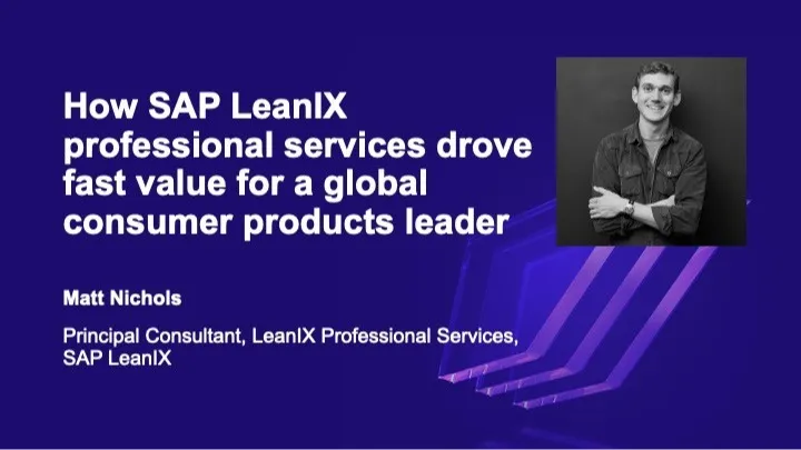 How SAP LeanIX professional services drove fast value for a global consumer products leader