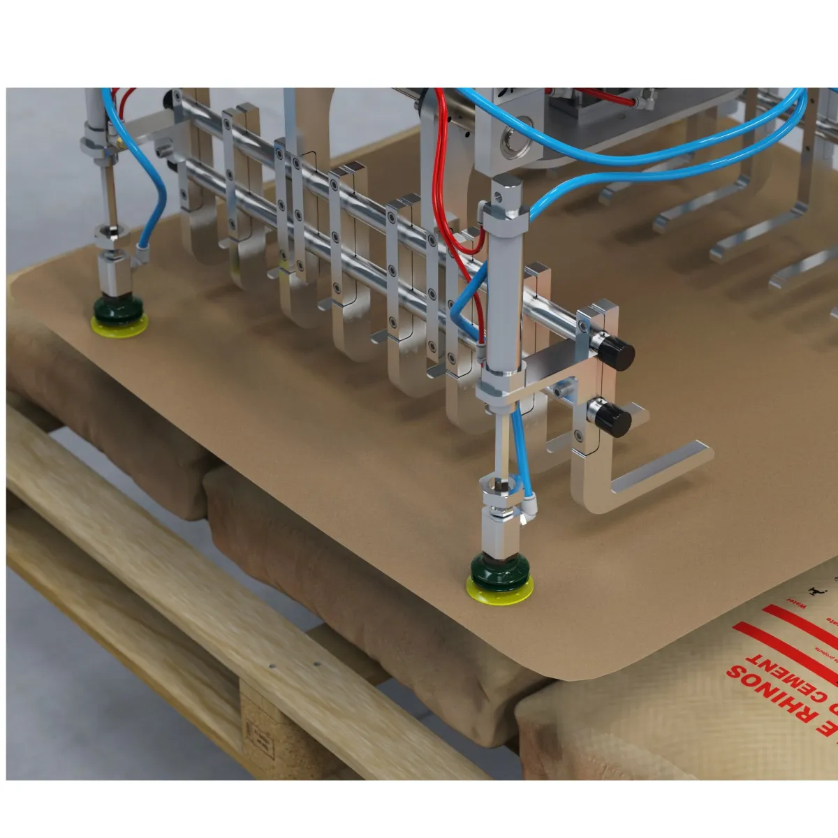 Nova garra LBG-50 para paletização de bolsas, sacos e manipular folha deslizante