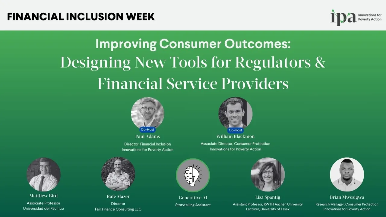 Improving consumer outcomes: designing new tools for regulators and financial service providers