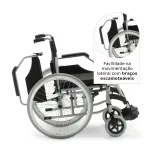 Cadeira de Rodas em Alumínio Dobrável até 120 Kg D600