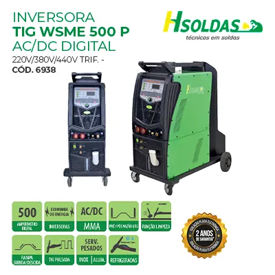 INVERSORA TIG WSME 500 P AC/DC DIGITAL