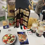 Buffalo Mozzarella PDO "Antiche Bontà", Apulian Burrata "Antica Fattoria", Gragnano Pasta "Molino Imperatore", Tomatoes "Orticelli", Flour "Molino Dallagiovanna", Coffee "Kenon", Italian cheeses