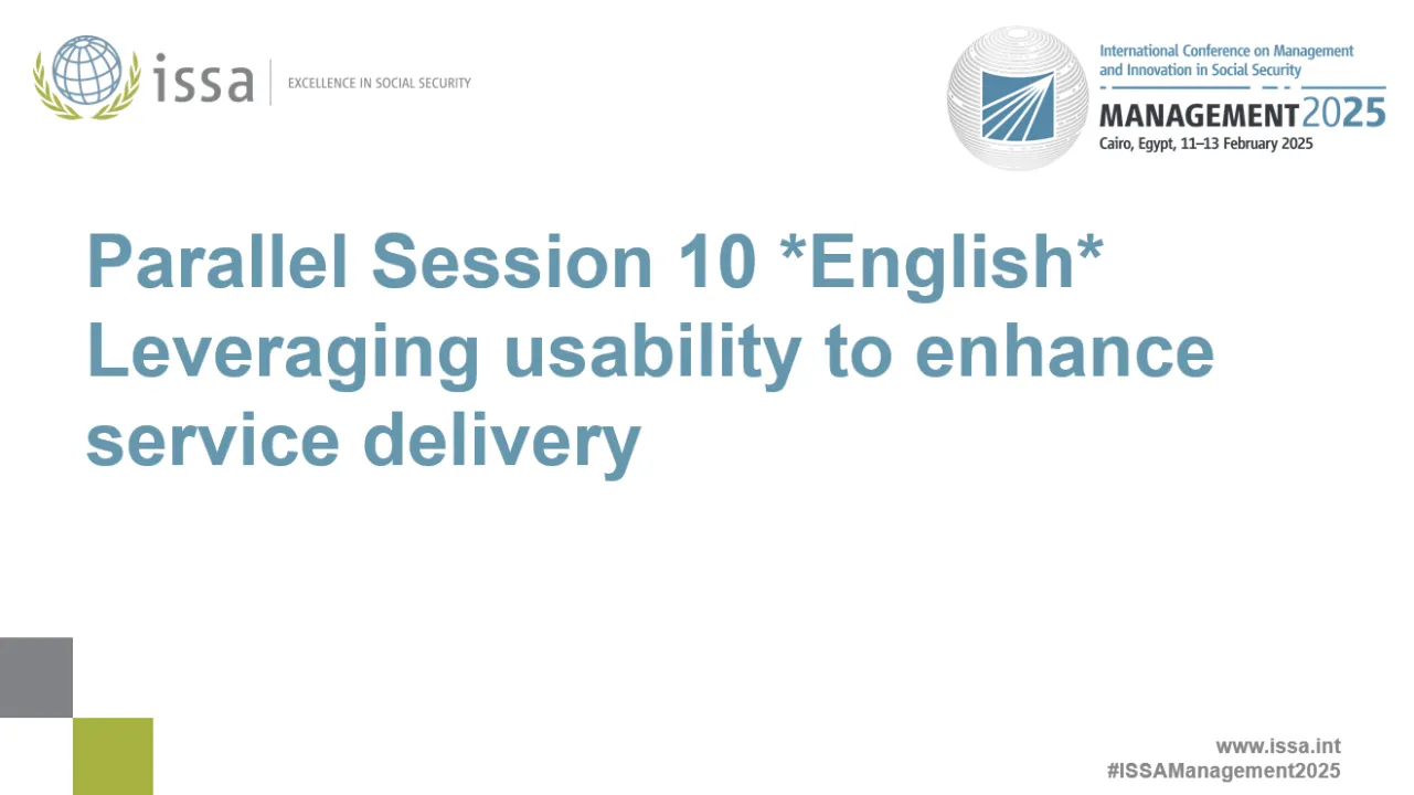 Parallel Session 10 *English* Leveraging usability to enhance service delivery