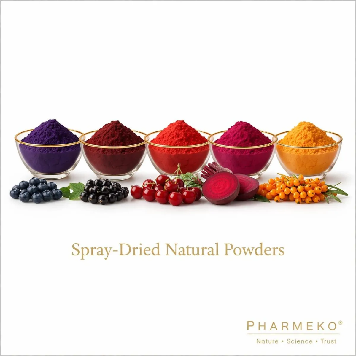 Spray - dried natural powders