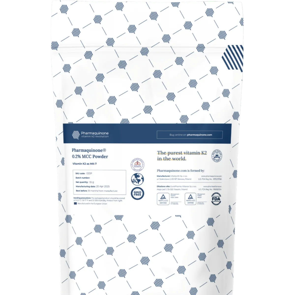 Pharmaquinone® 0.2% MCC Powder Vitamin K2 as MK-7
