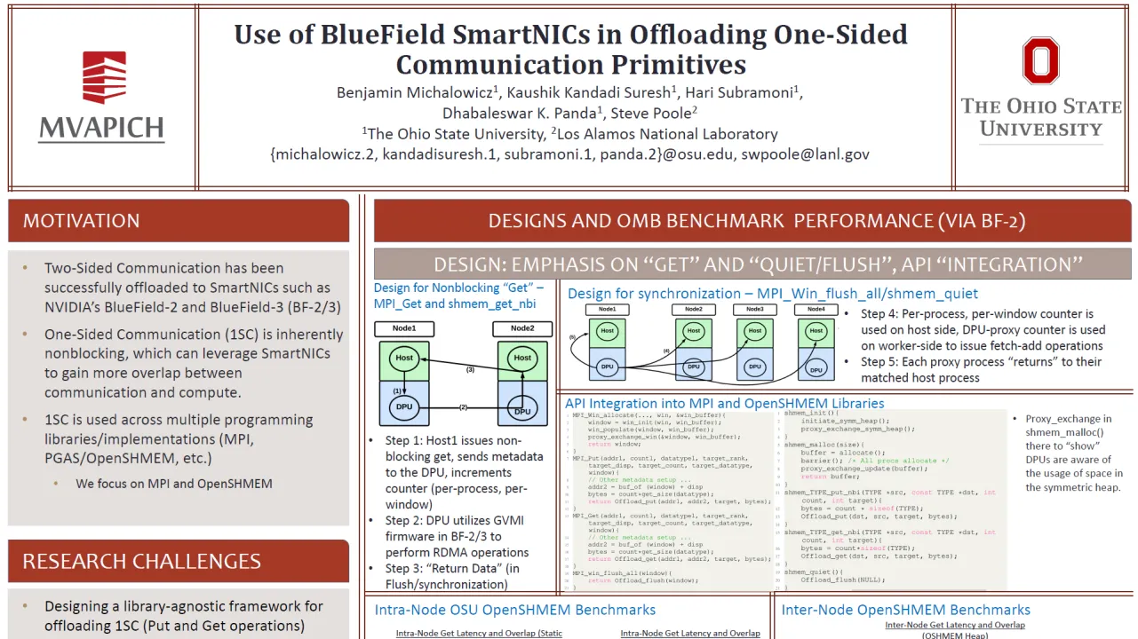 Use of BlueField-SmartNICs in Offloading One-Sided Communication Primitives