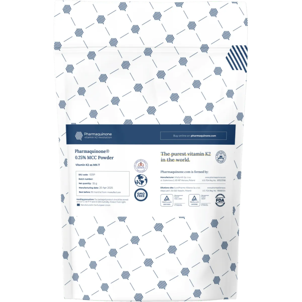 Pharmaquinone® 0.25% MCC Powder Vitamin K2 as MK-7