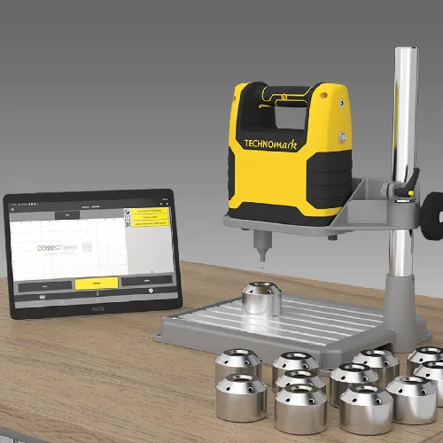 Tablet-controlled 2-in-1 dot peen marking machine - Comby