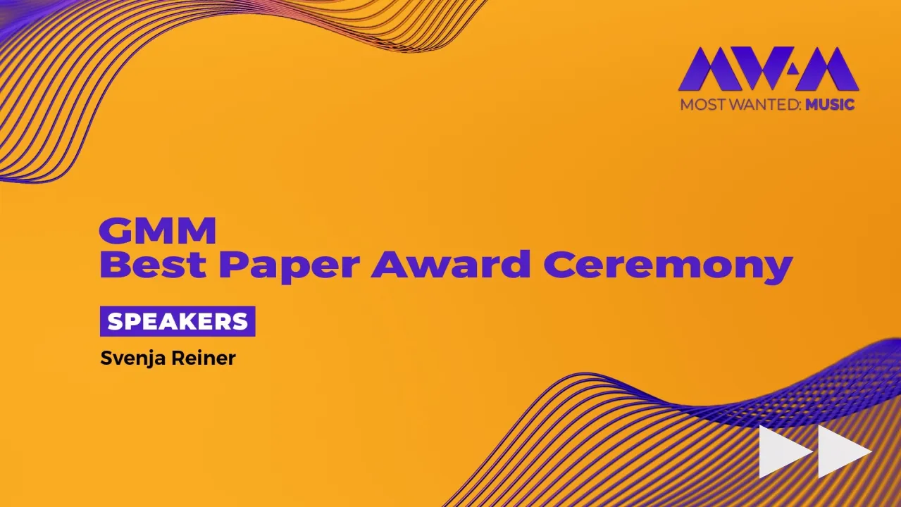 GMM Best Paper Award Ceremony