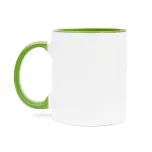 Canecas de Cerâmica Branca Para Sublimação Com Interior/Alça Verde Light de 325ml