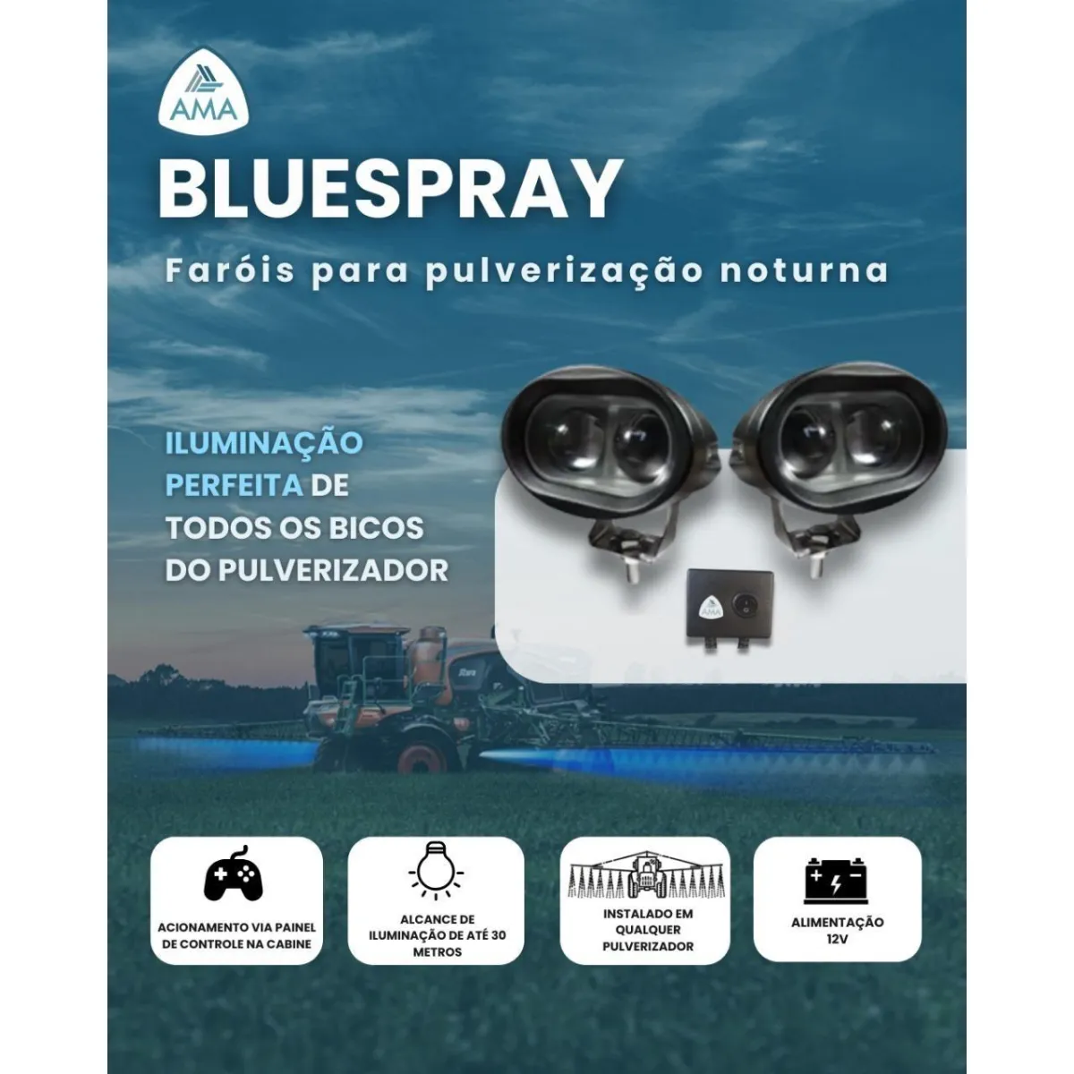 BLUESPRAY - FAROL DE APLICAÇÃO NOTURNA 40W