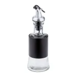 Galheteiro 200ml Corpo De Vidro E Aço Pintado Preto