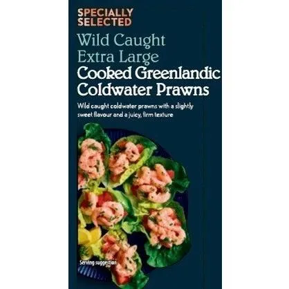 Specially Selected Wild Caught Extra Large Greenlandic Coldwater Prawns 250g
