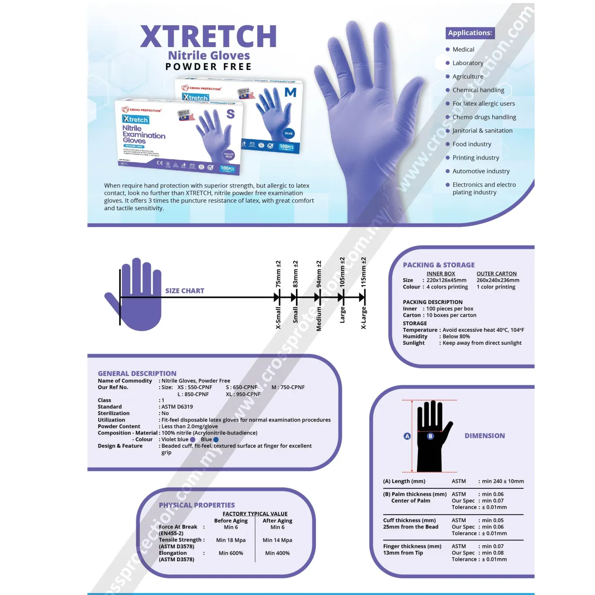 NITRILE POWDER FREE GLOVES