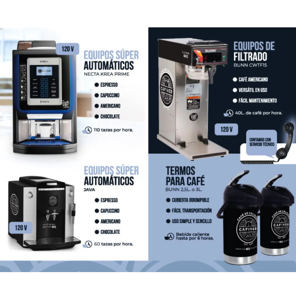 Cafeteras para diferentes centros de consumo