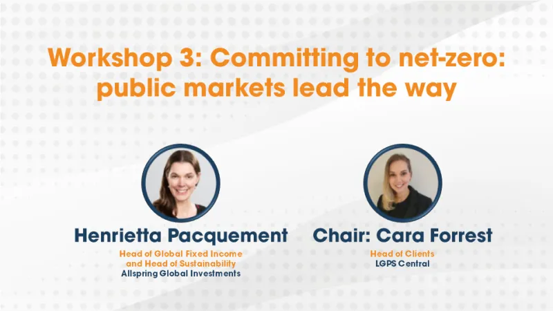 Workshop 3: Committing to net-zero: public markets lead the way