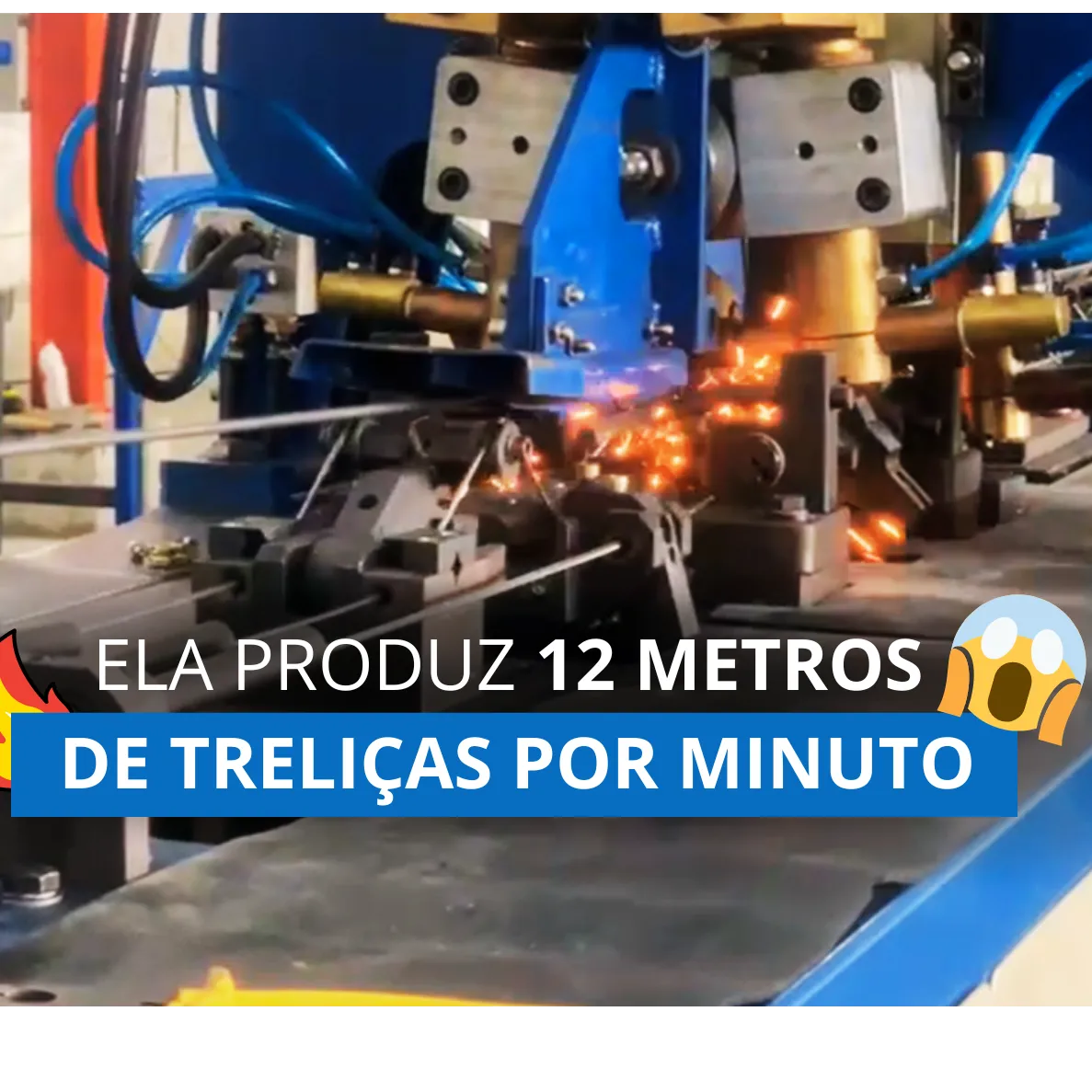 MÁQUINA PRODUÇÃO DE TRELIÇAS AUTOMÁTICA | ATÉ 12M POR MINUTO TR8 A TR16