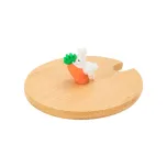 Tampa de Bambu Com Puxador Coelho Para Caneca