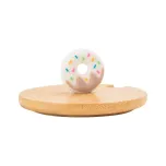 Tampa de Bambu Com Puxador donut Para Caneca