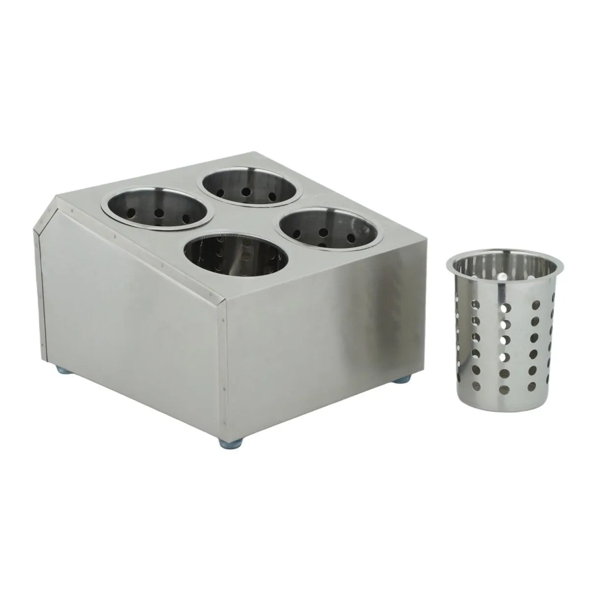 Porta Talheres em Aço Inox com 4 Compartimentos – Organização e Higiene no Serviço