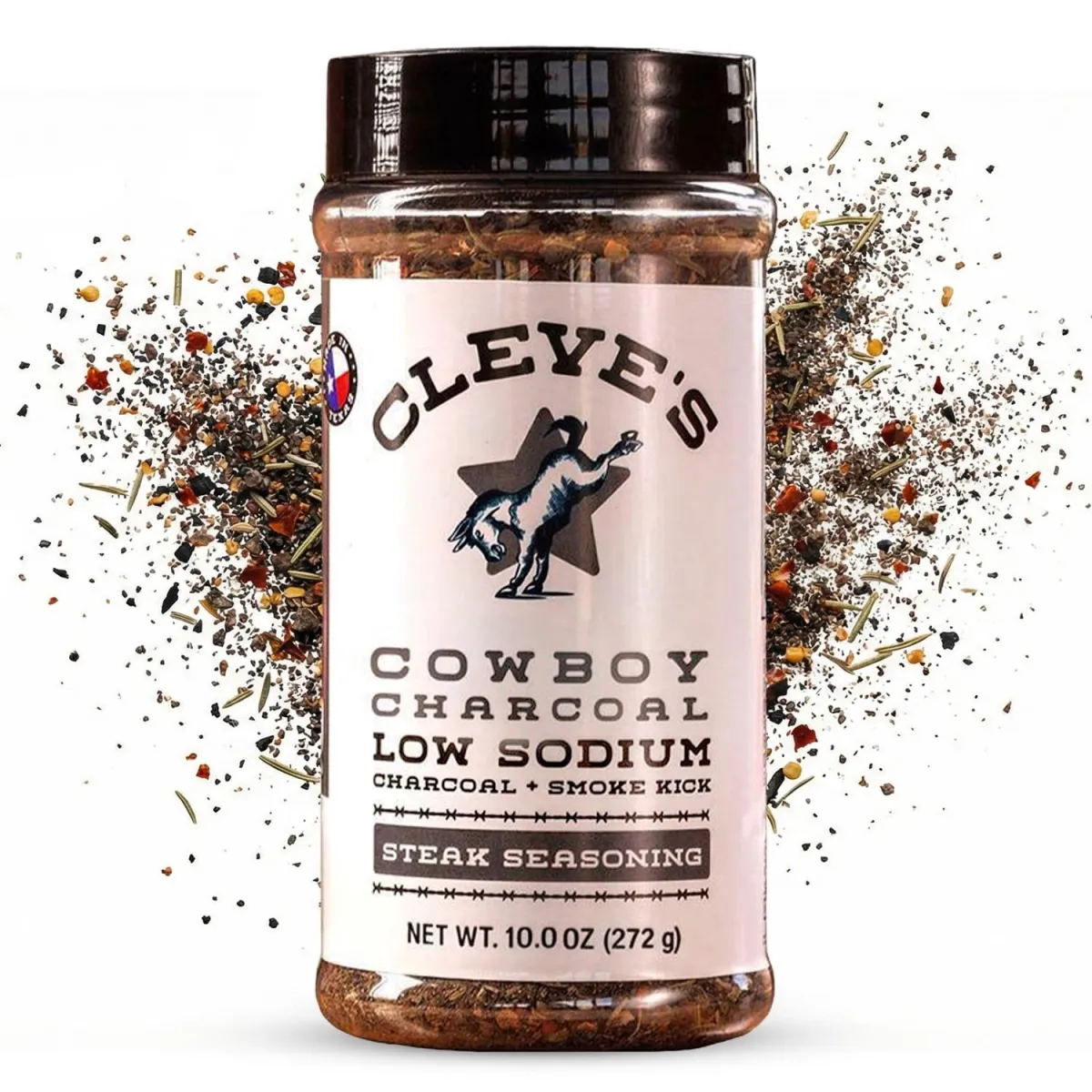 Cleve's Gourmet Cowboy Charcoal Steak Seasoning for Grilling & Cooking, Steak Rub with Smoky Charred Flavor, Prime Rib Seasoning & Beef Seasoning