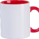 Canecas Para Sublimação de Cerâmica Branca Com Interior E Alça Vermelha 325ml