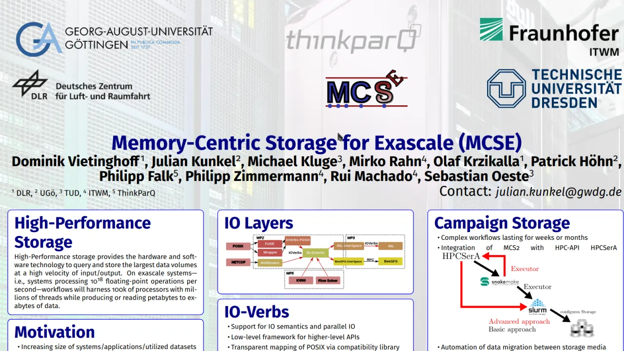 Memory-Centric Storage for Exascale (MCSE)