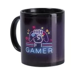 Canecas de Cerâmica Preta Com Tarja Branca 325m