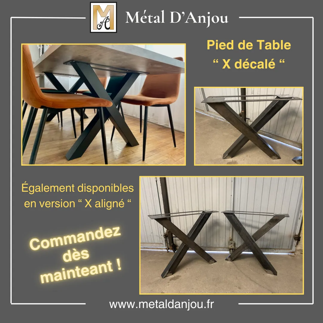 Pied de Table " X DÉCALÉ "