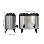 Botijão térmico duplo 12 l (2x6 l) inox externo
