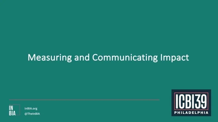 Measuring and Communicating Impact