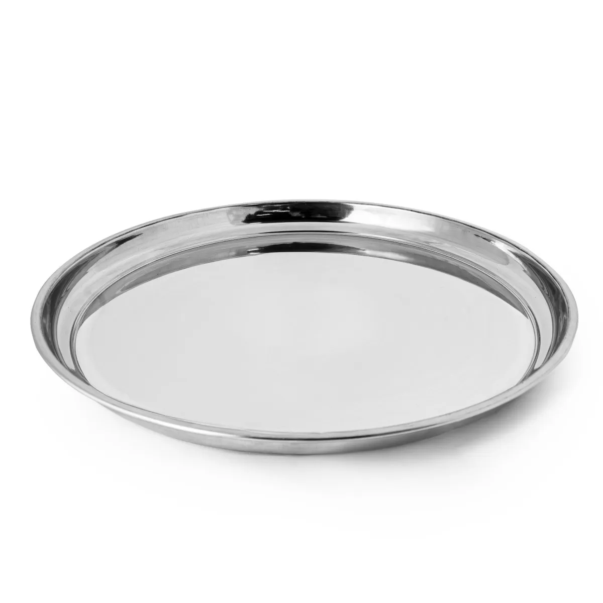 Bandeja redonda em inox 40 cm