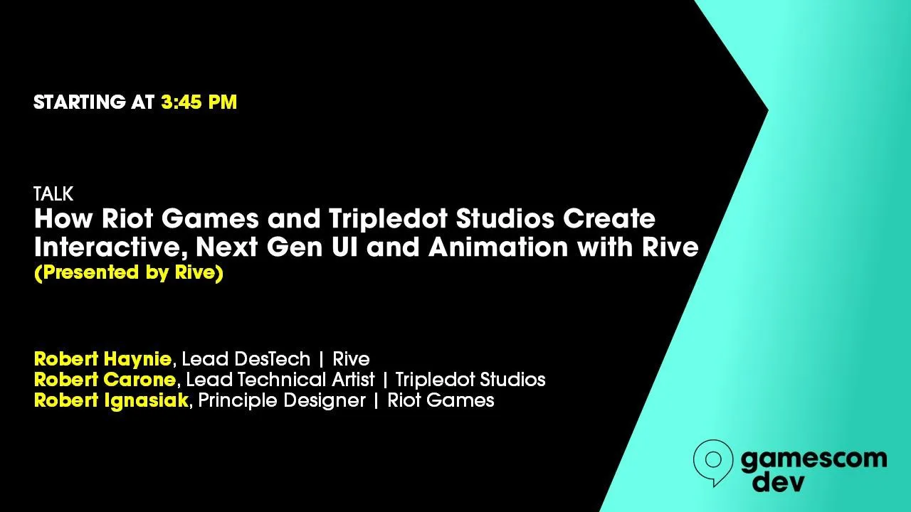How Riot Games and Tripledot Studios Create Interactive, Next Gen UI and Animation with Rive (Presented by Rive)