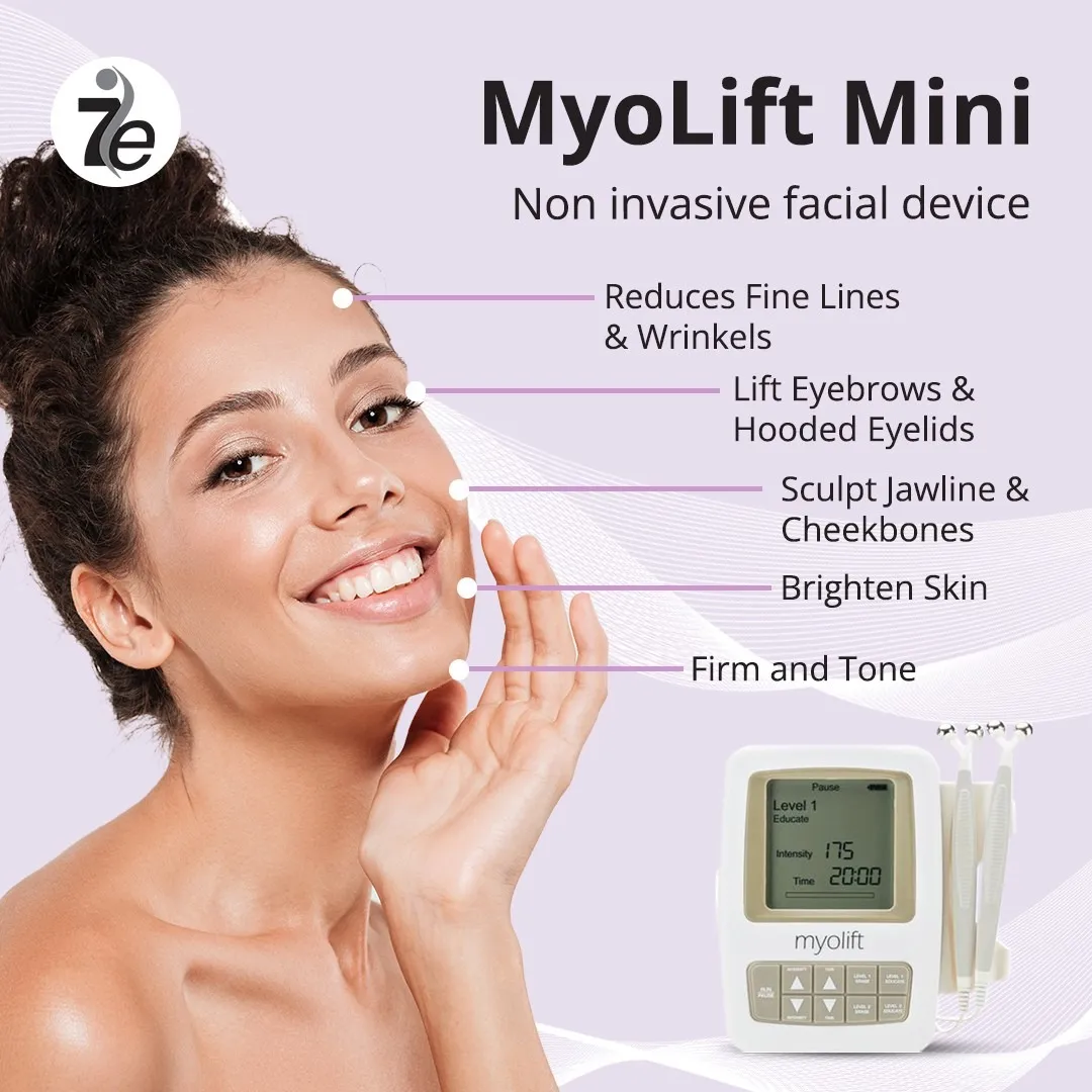 MyoLift Mini Microcurrent Facial Device - Non-Invasive Face Lift, Facial Skin Care Products for Anti Aging, Skin Tightening - Esthetician Supplies and Skin Care Tools - Up to 400 Microamps
