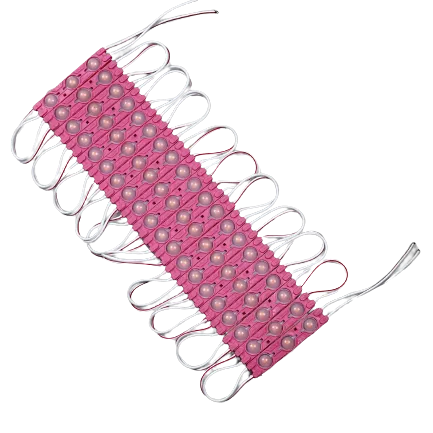 Módulo Injetado Led SMD 7025 Mini c/ 3led 12v 1,5w IP65 Rosa