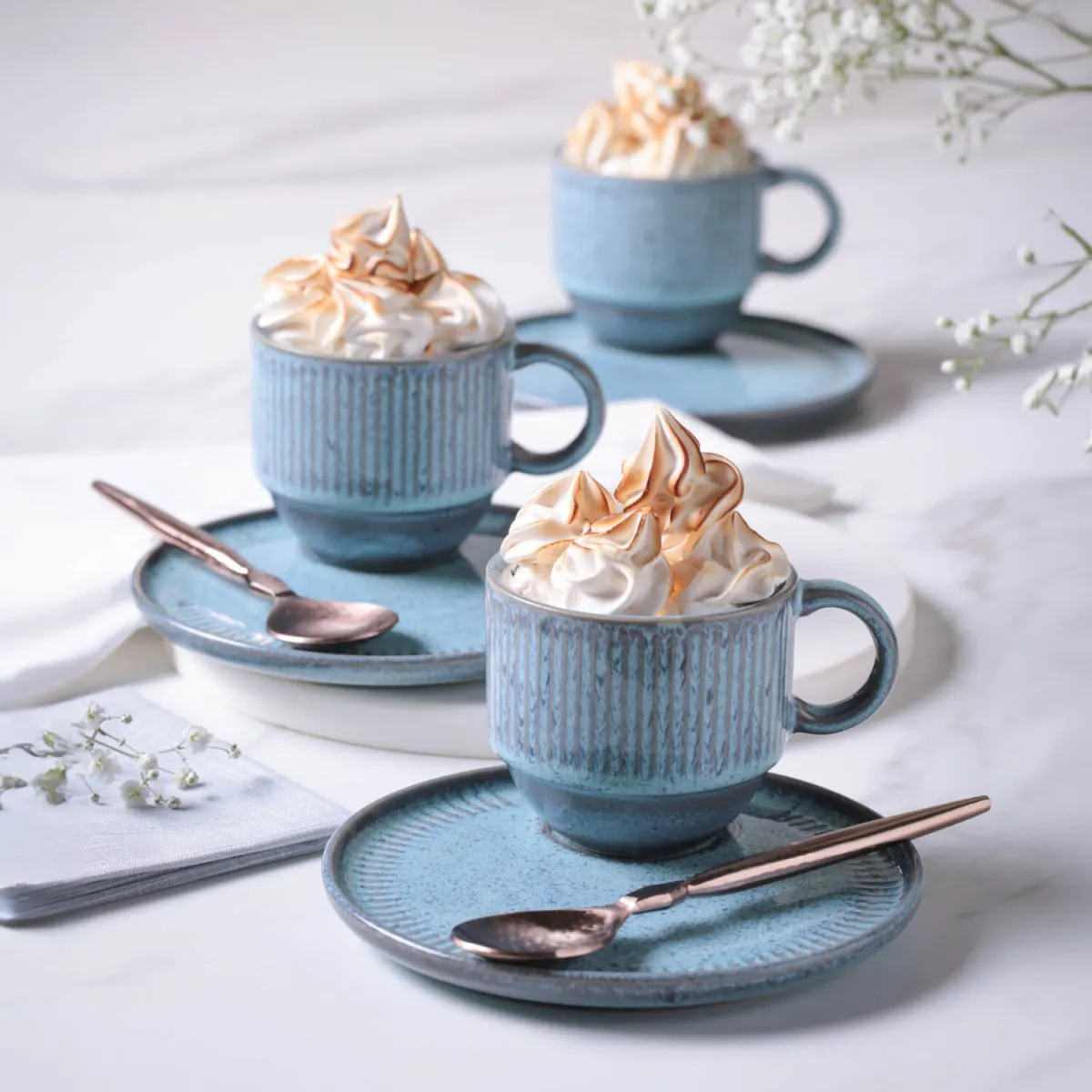 Xícaras de Chá Empilháveis, Modelo Linhas, 230ml