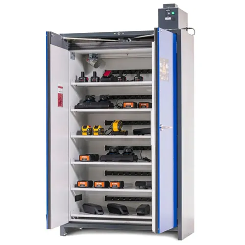 Lithium-ion battery charging cabinet, SmartStore-Pro, 6 shelves, L 1200 mm