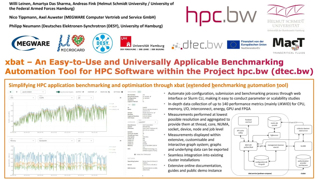 xbat – An Easy-to-Use and Universally Applicable Benchmarking Automation Tool for HPC Software Within the Project hpc.bw (dtec.bw)