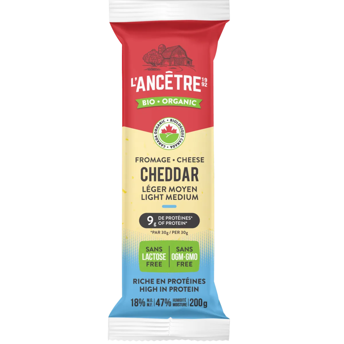 Light & high in protein cheddar