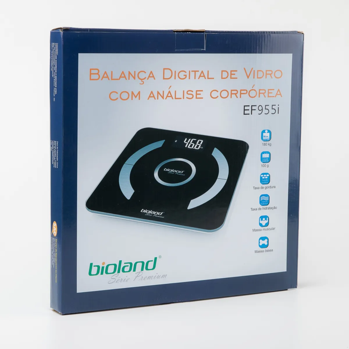Balança Digital Bluetooth de Vidro com análise corpórea – Modelo EF955i