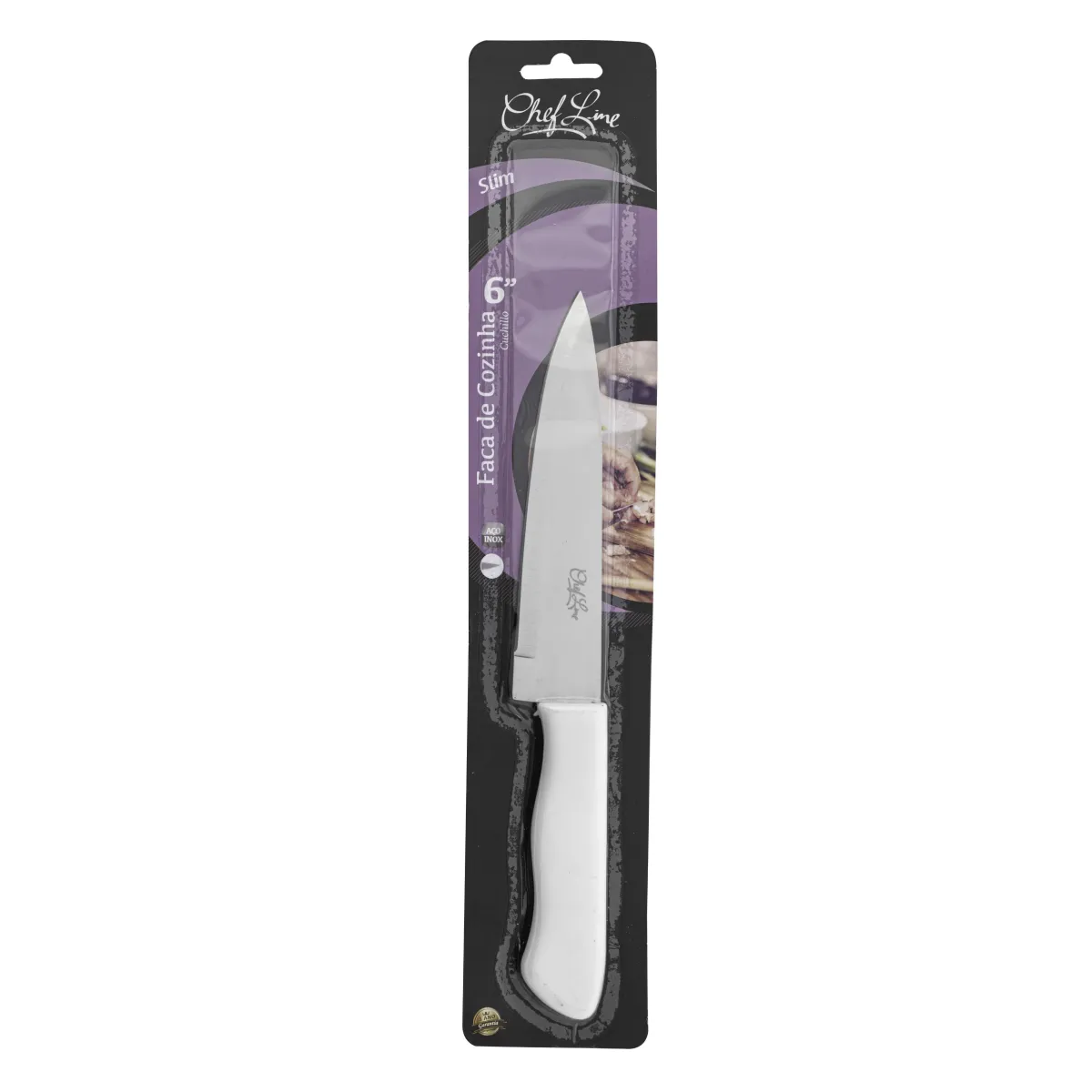 Faca de cozinha inox com cabo PP 6 polegadas