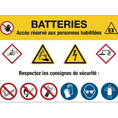 Panneaux industriels - batteries - accès réservé aux personnes habilitées