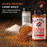 Cleve's Gourmet Texas Heat Sizzling Fire Kick, Spicy Enhancement for Grilling & Cooking, Texas Heat Seasoning with Chili Pepper & Cayenne Kick