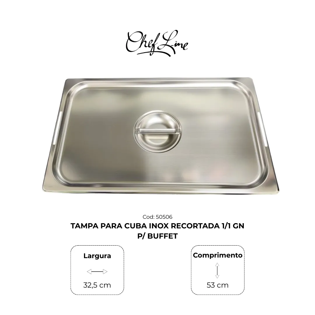 Tampas para cubas recortadas 1/1 e 1/2